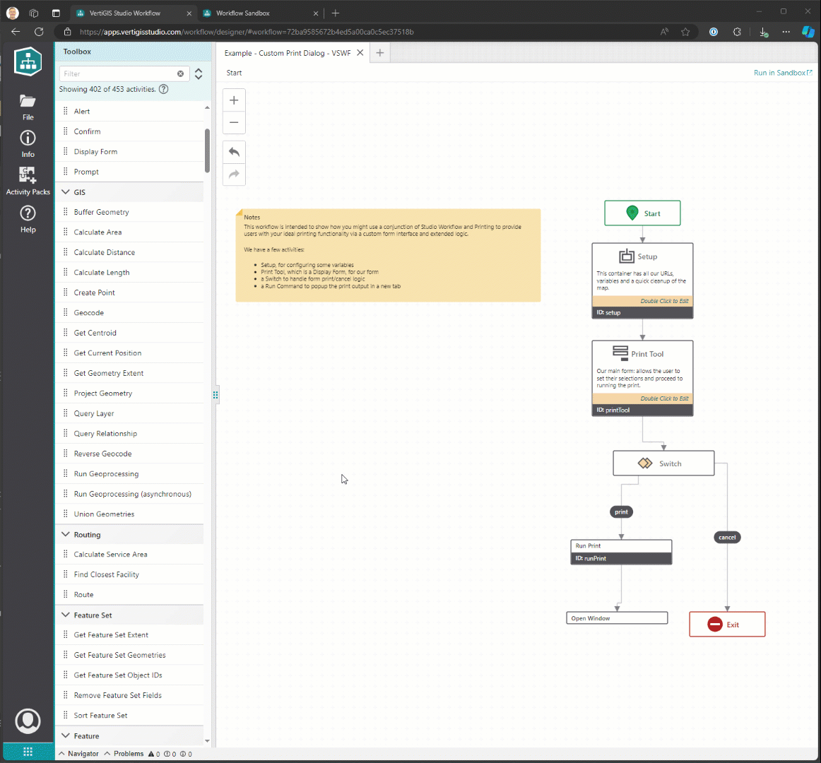 Using the Run Print Activity in VertiGIS Studio Workflow for Print Generation.gif