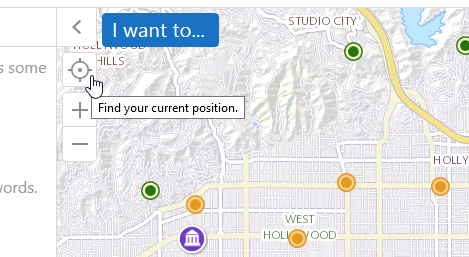 The geolocation button in the HTML5 viewer