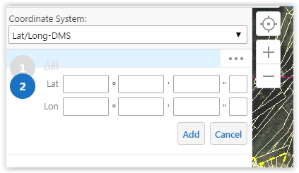 Plot Coordinates after clicking on map area