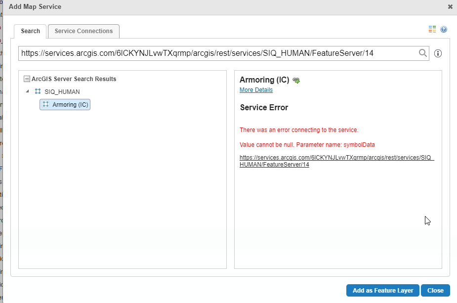 Error message