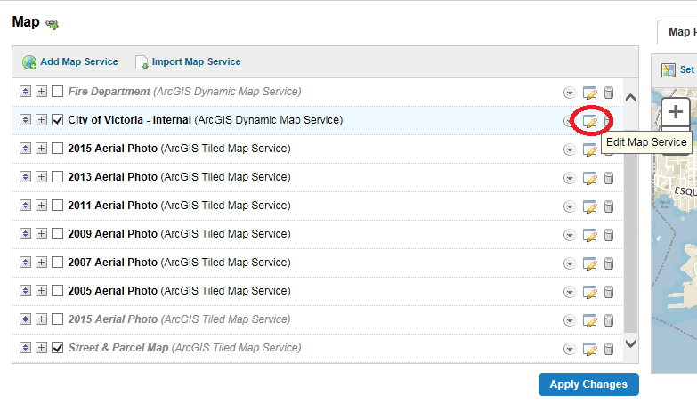 Edit map service