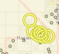 Scale of 1:144,448 with highlights for points that are not displayed
