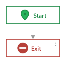 Workflow Designer shows the Exit activity the same width as Start.
