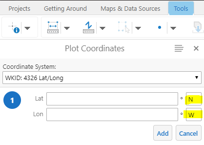 Request for bearing fields to be populated with default cardinal direction notation.