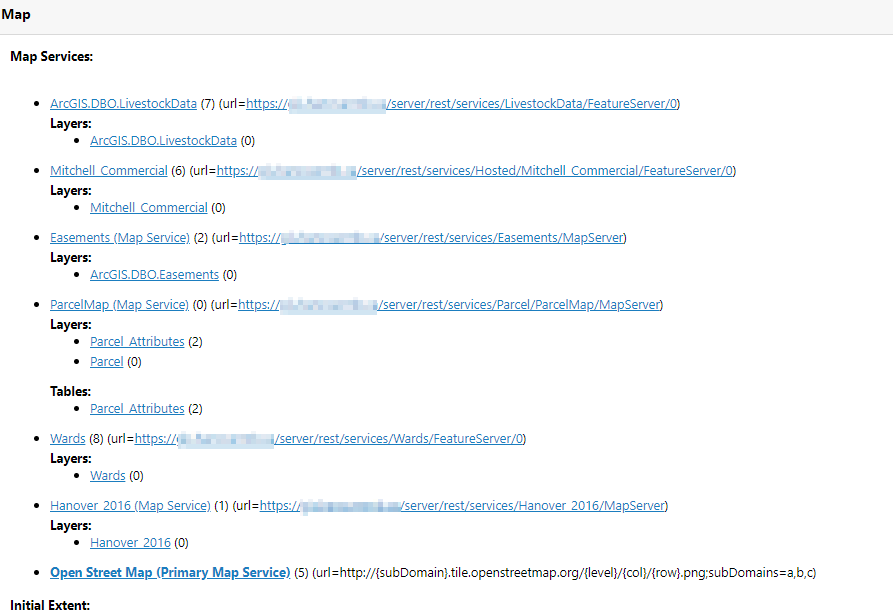 Screenshot of Geocortex REST Endpoint