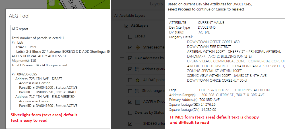 Comparison of Silverlight workflow forms textarea box to HTML5