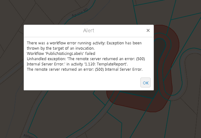 workflow error screenshot