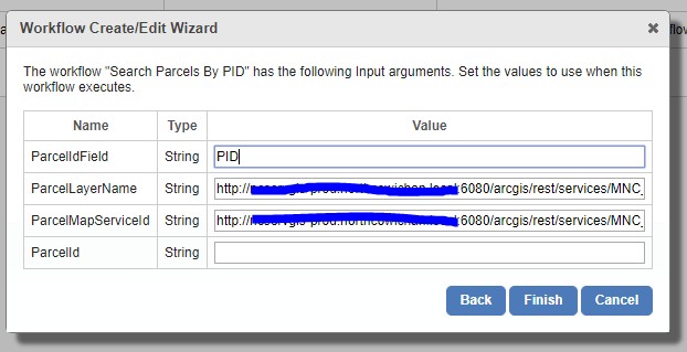 Screen capture of add workflow wizard
